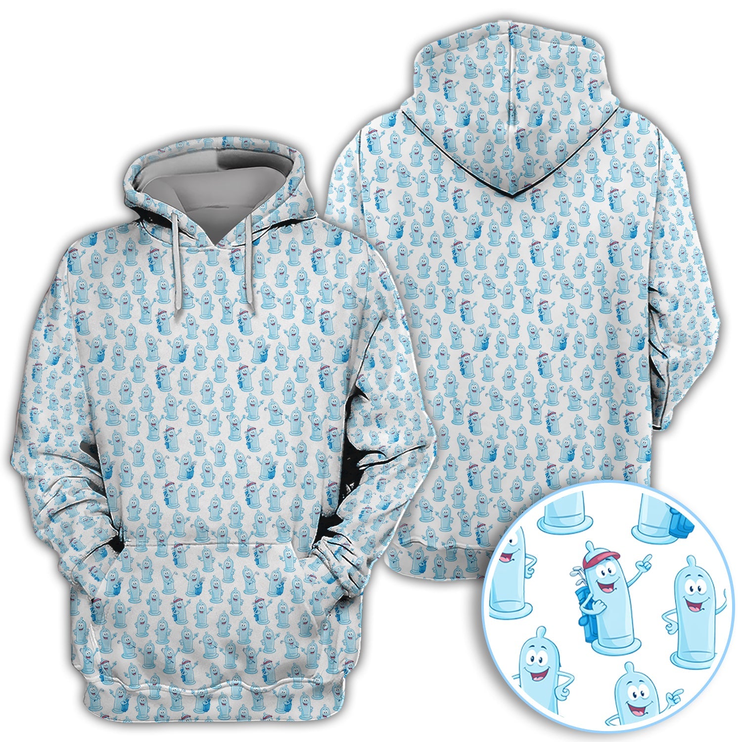 Funny Pattern Golf Polos, Light Blue Golf Shirt For Golfer, Golf Gift For Men