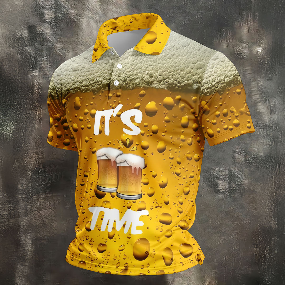 It's Time Golf And Beer Men's Funny Golf Shirts, Hawaiian Golf Shirt, Polo Shirts For Men