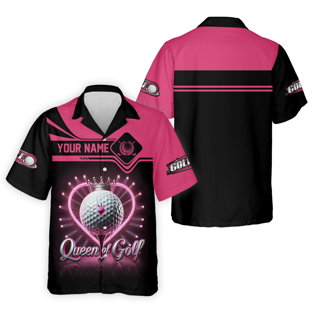 Queen Of Golf Custom Funny Womens Golf Polo ShirtLadies Golf Shirt, Mothers Day Gifts