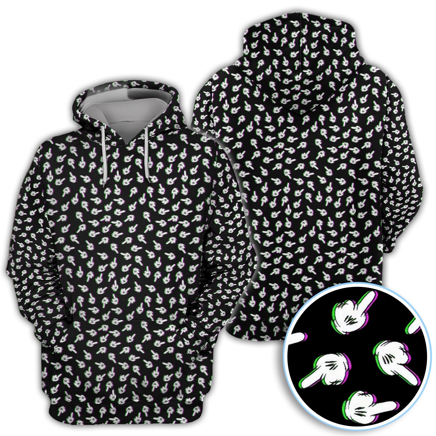 Funny Finger Pattern Golf Shirt, Crazy Golf Polos For Golfer, Golf Outfit For Men