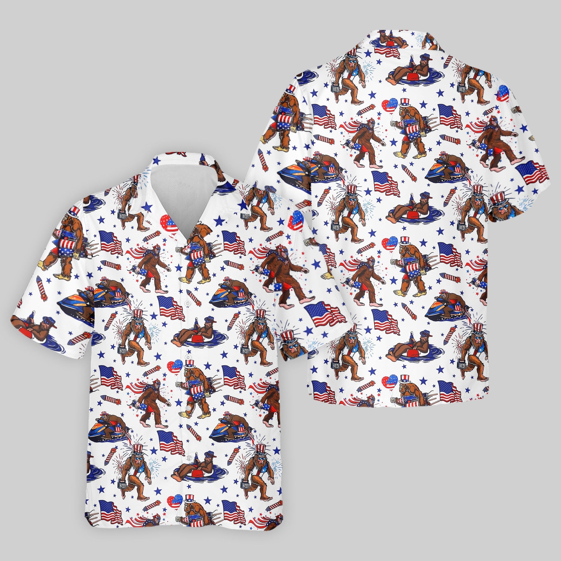 Bigfoot Sasquatch Funny Golf Polo Shirt, America 250 Anniversary Golf Shirt, 4th Of July Polo