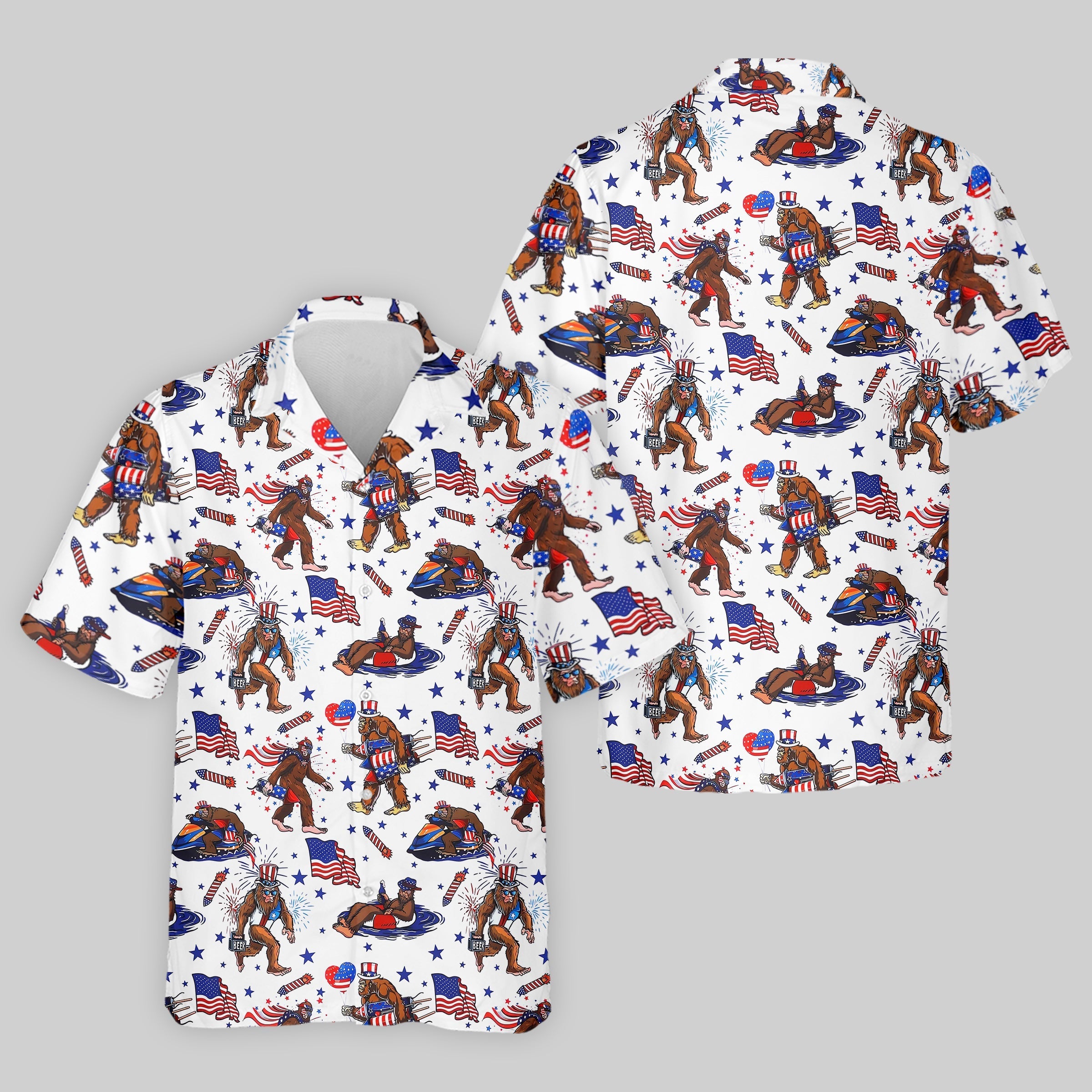 Bigfoot Sasquatch Funny Golf Polo Shirt, America 250 Anniversary Golf Shirt, 4th Of July Polo
