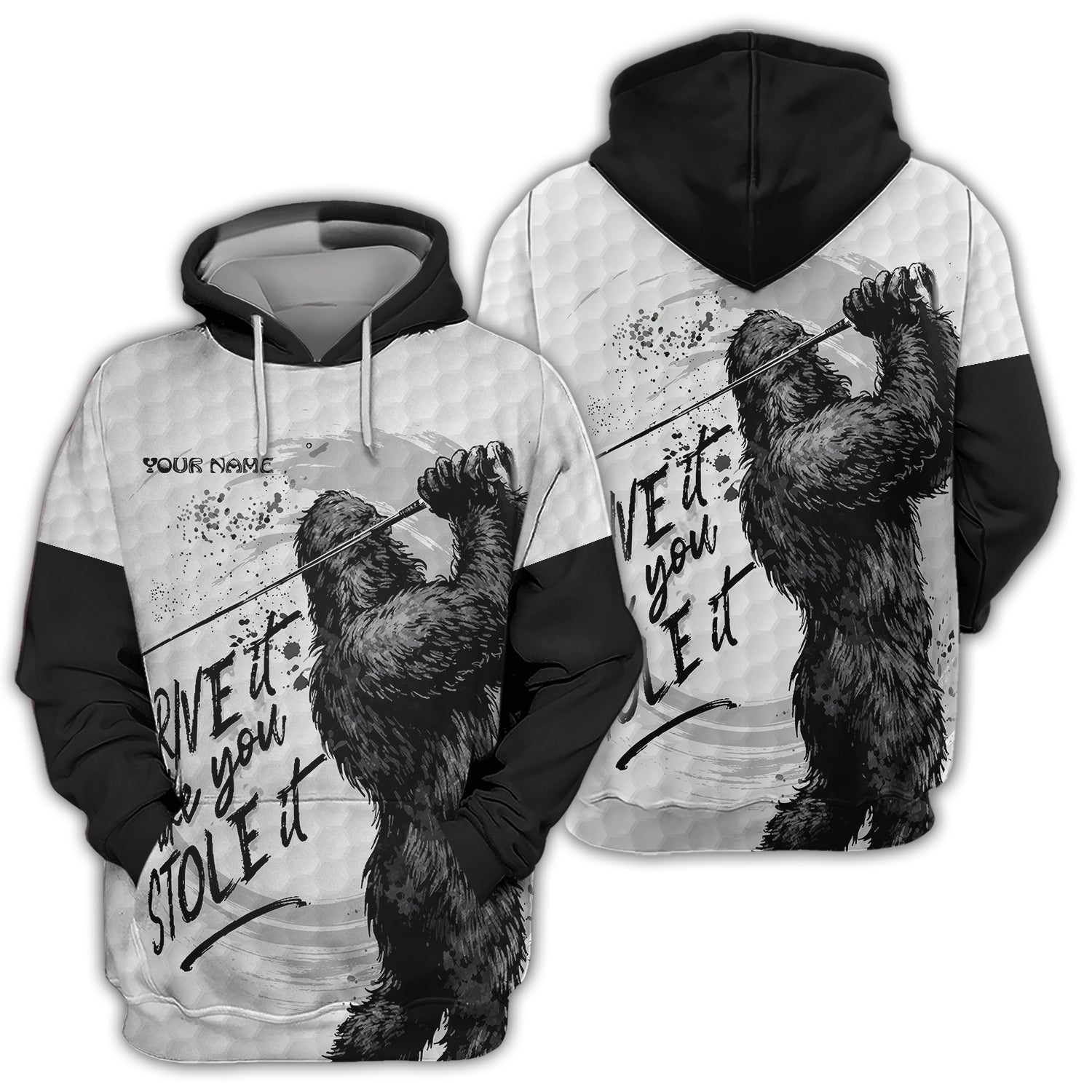 Bigfoot Golf Polos, Drive It Like You Stole It Men’s Golf Shirt, Crazy Golf Gift For Golfer