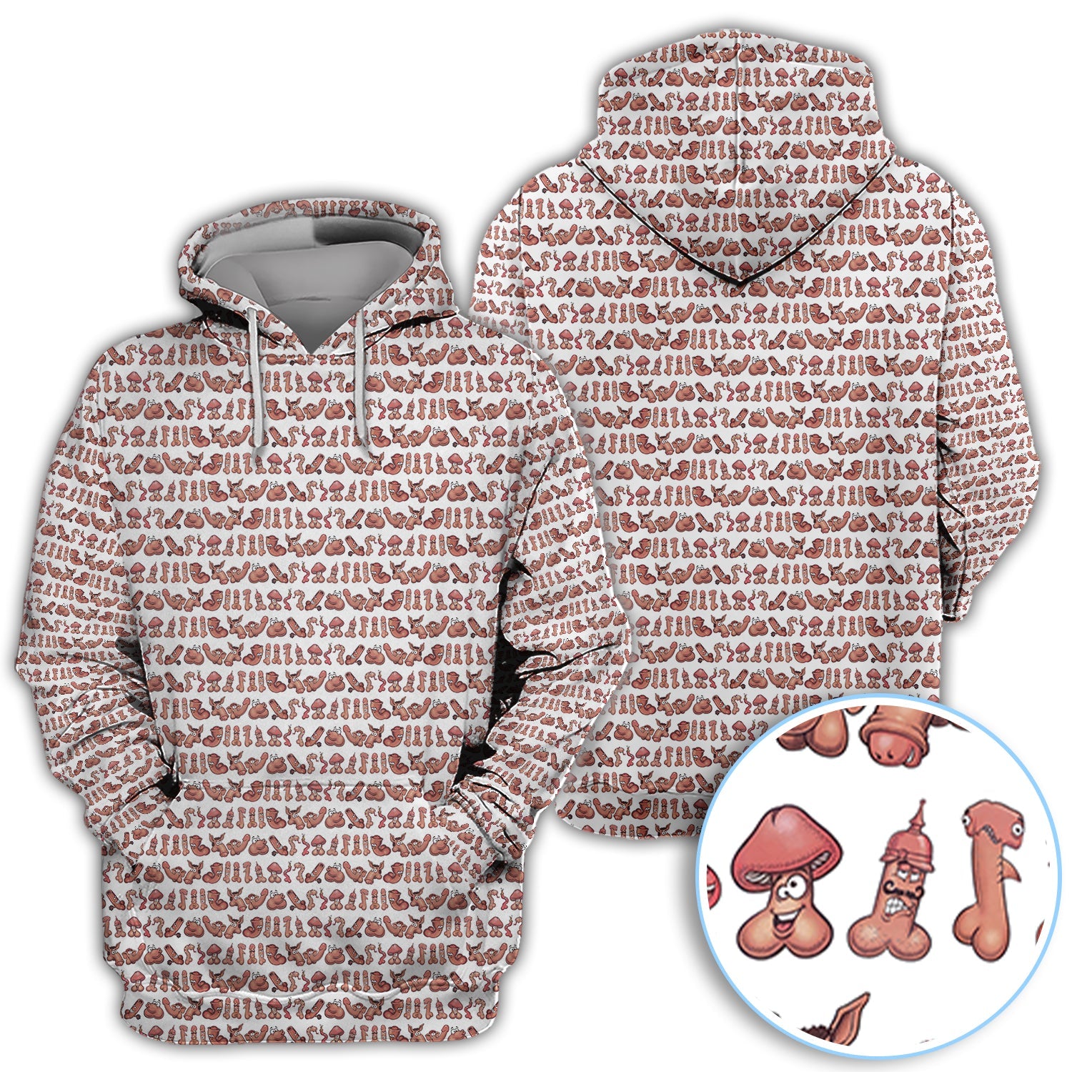 Playful Abstract Cartoon Pattern Golf Polos, Funny Golf Shirt For Men, Golf Gift For Golfer