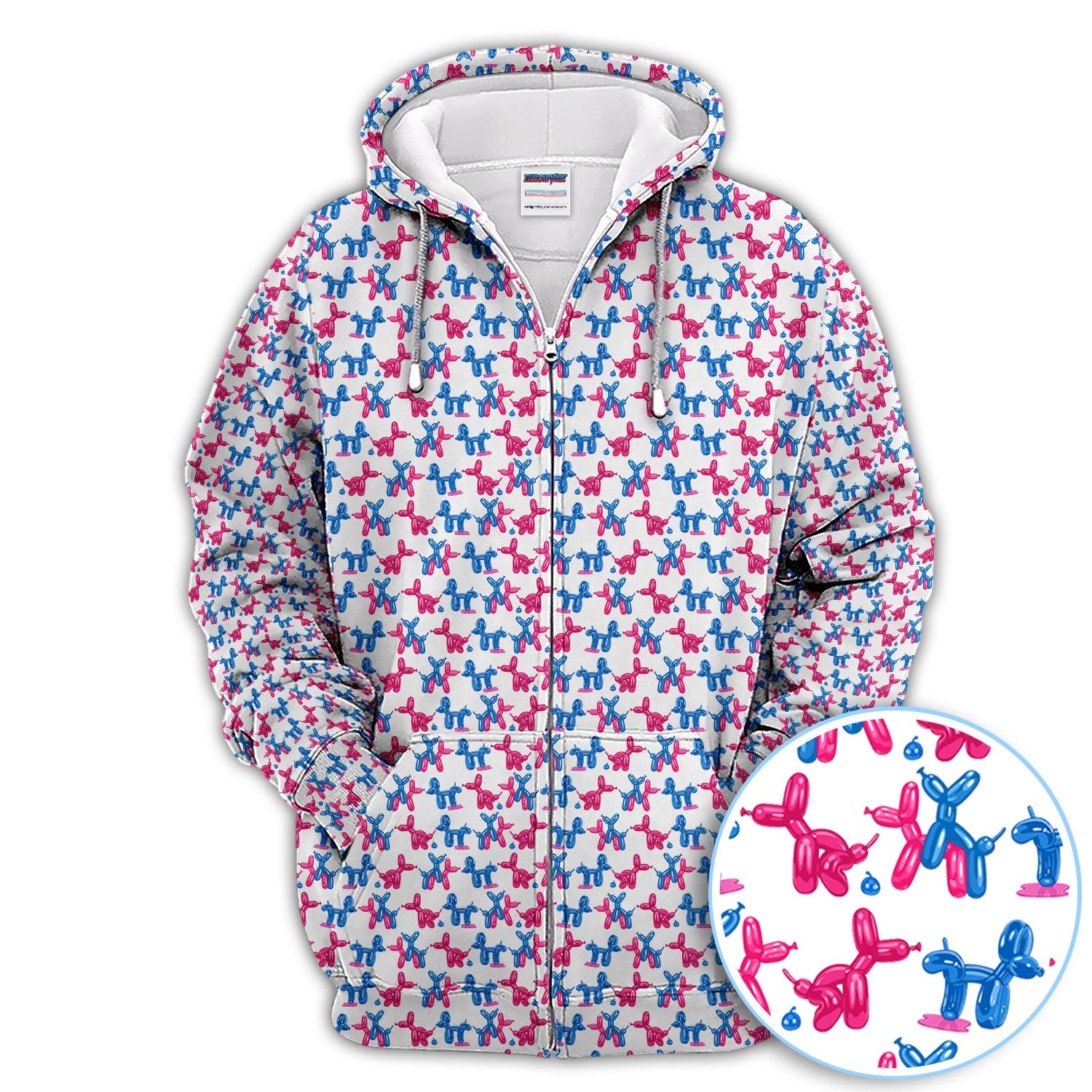 Balloon Dog Pattern Golf Polos, Funny Golf Shirts For Men, Golf Gift For Golfer