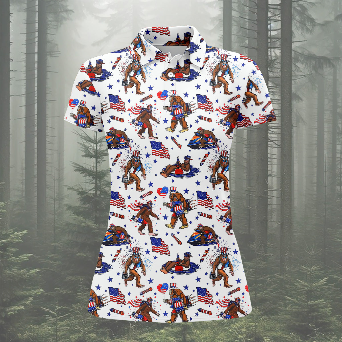 Bigfoot Sasquatch Funny Golf Polo ShirtLadies Golf Shirt, Women Golf Shirt, Funny Golf Gift