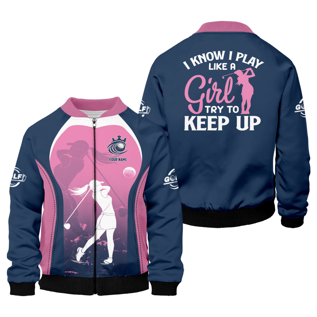 I Know I Play Like A Girl Try To Keep Up Golf Shirt, Funny Womens Golf Polo ShirtWomen's Golf Shirts