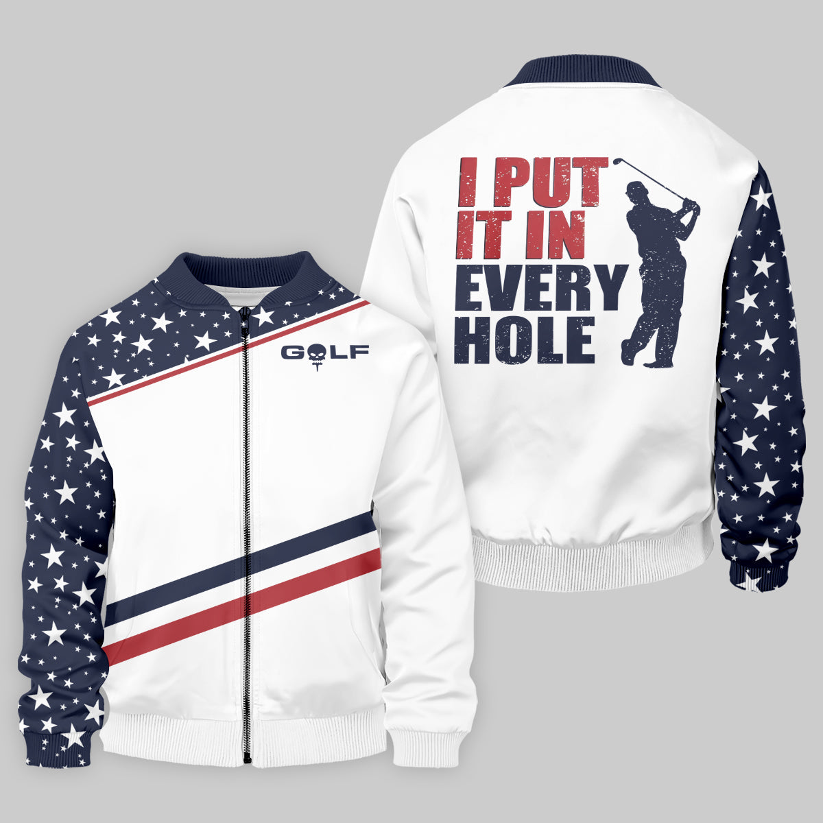 I Put It in Every Hole Mens Golf Polo Shirt, Mens Golf Gift, Funny Golf Shirt, America 250 Anniversary Golf Shirt