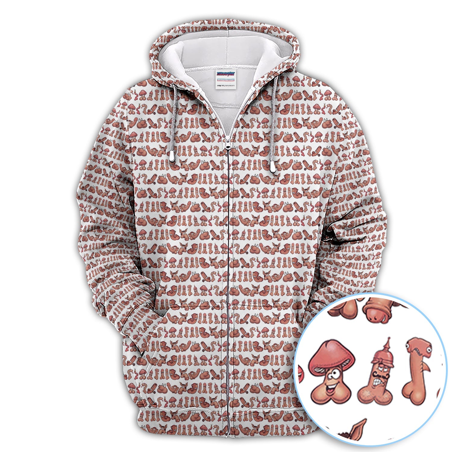 Playful Abstract Cartoon Pattern Golf Polos, Funny Golf Shirt For Men, Golf Gift For Golfer