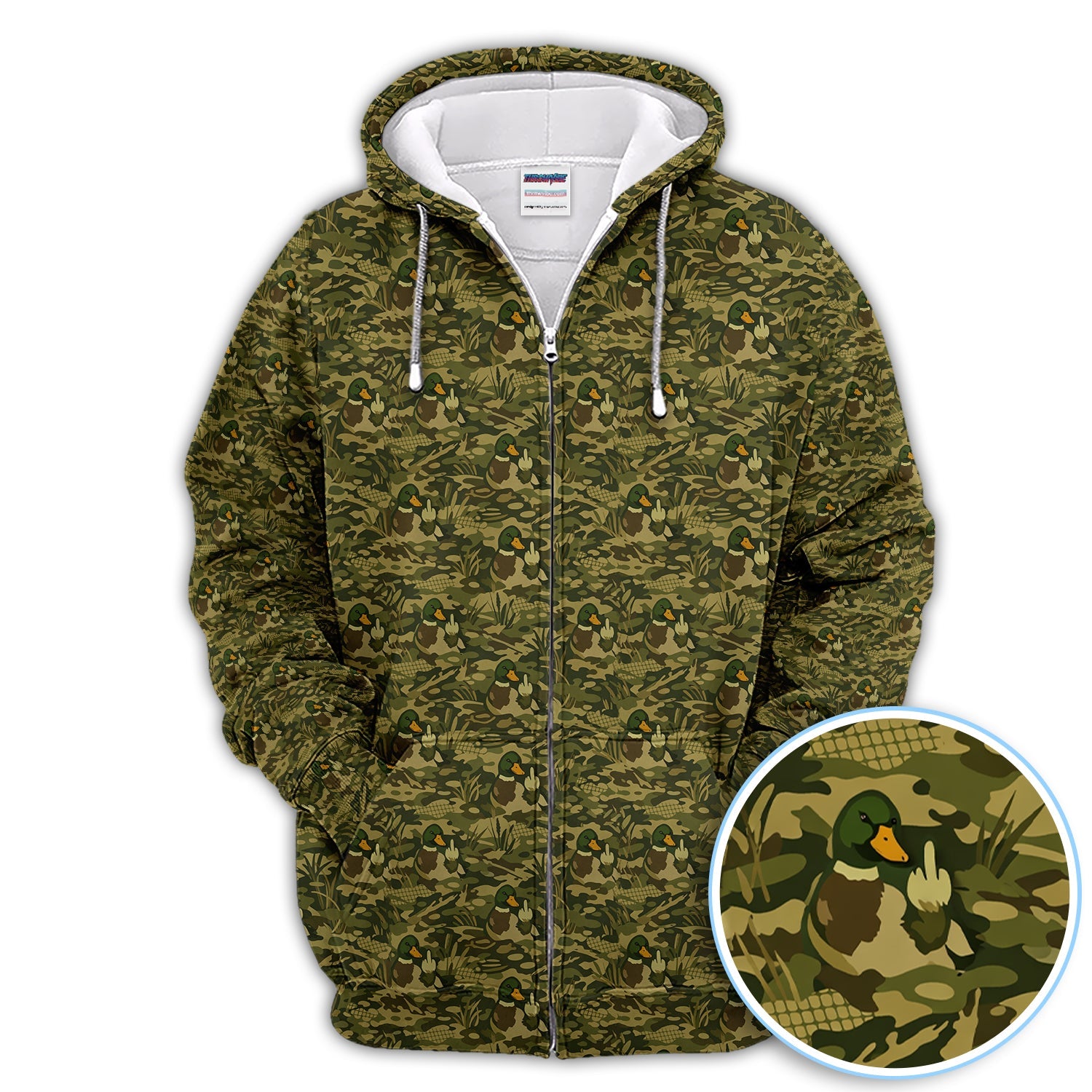 Mallard Duck Camo Pattern Golf Polos, Camouflage, Wild Mallards Golf Shirt For Hunter, Golf Gift For Men