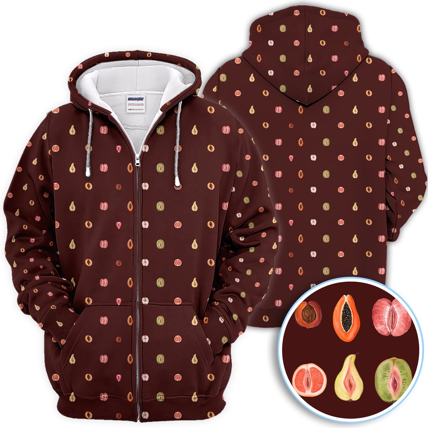 Fruits Abstract Pattern Golf Shirt, Crazy Golf Polos For Golfer, Golf Gift For Men