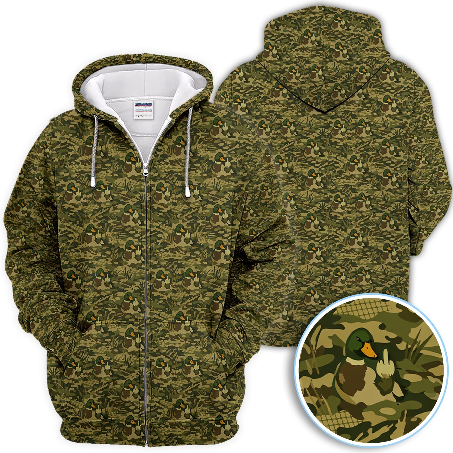 Mallard Duck Camo Pattern Golf Polos, Camouflage, Wild Mallards Golf Shirt For Hunter, Golf Gift For Men