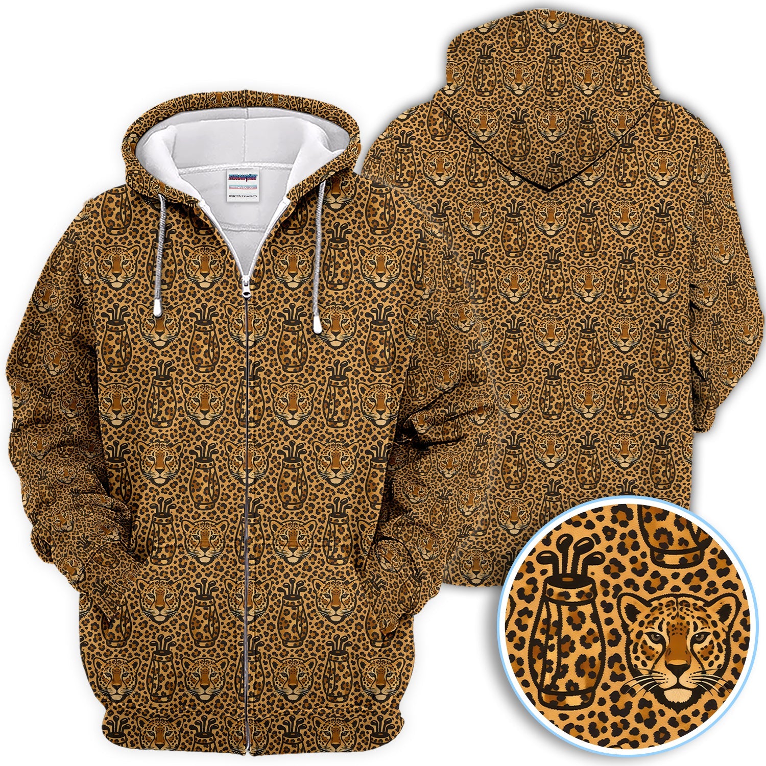 Leopard Pattern Golf Shirt, Crazy Golf Polos, Funny Golf Gift For Golfer