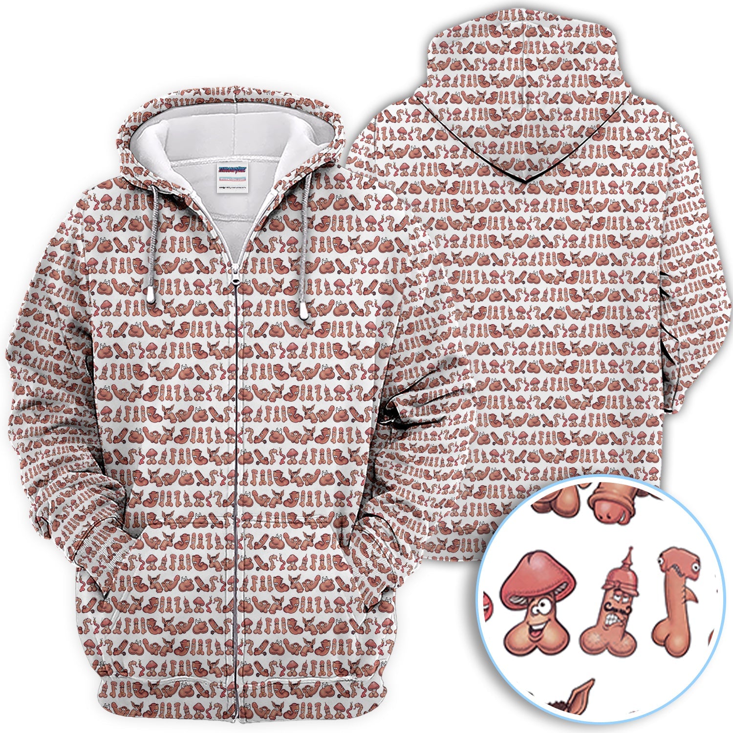 Playful Abstract Cartoon Pattern Golf Polos, Funny Golf Shirt For Men, Golf Gift For Golfer