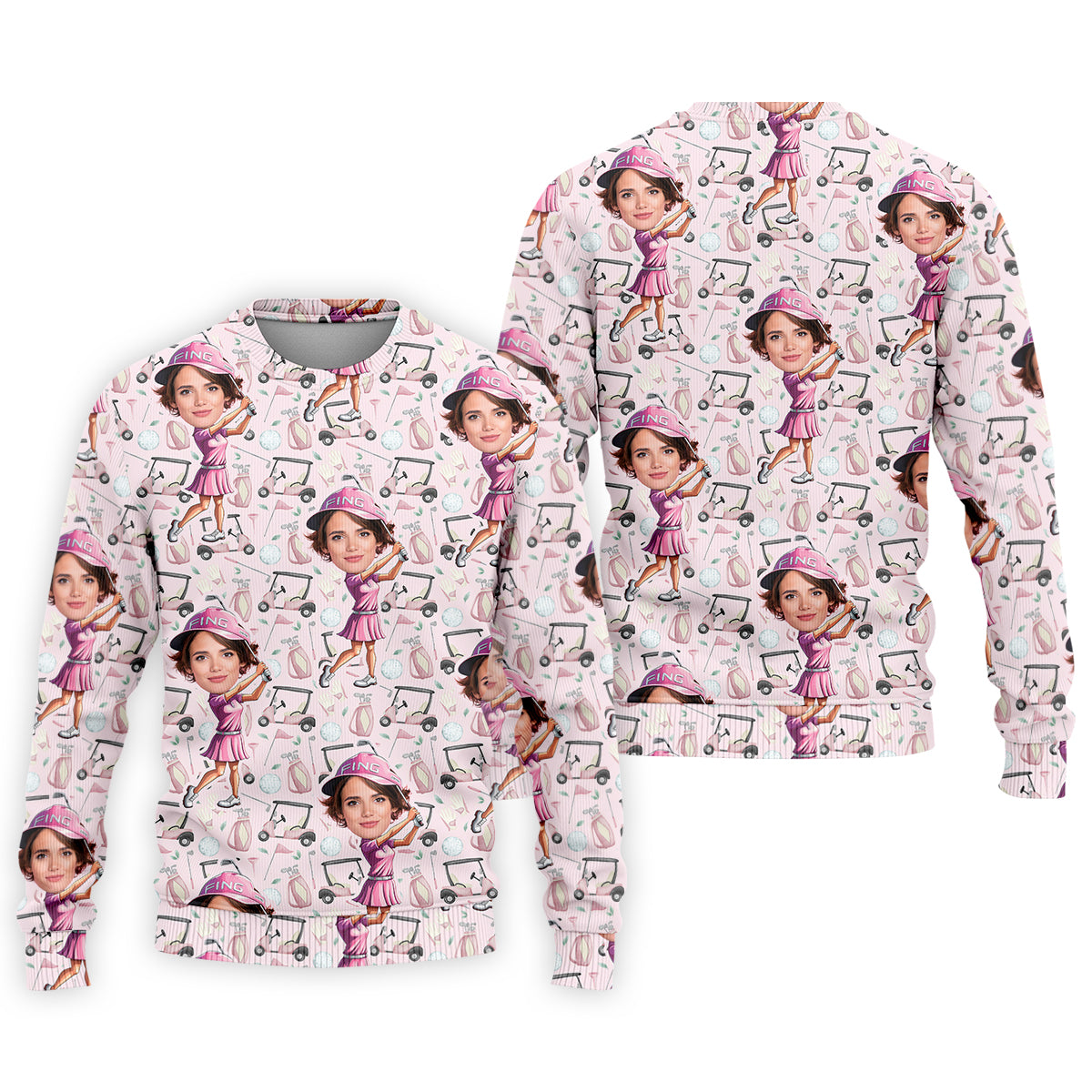 Custom Face Golf Shirt, Funny Womens Golf Polo ShirtMothers Day Shirt