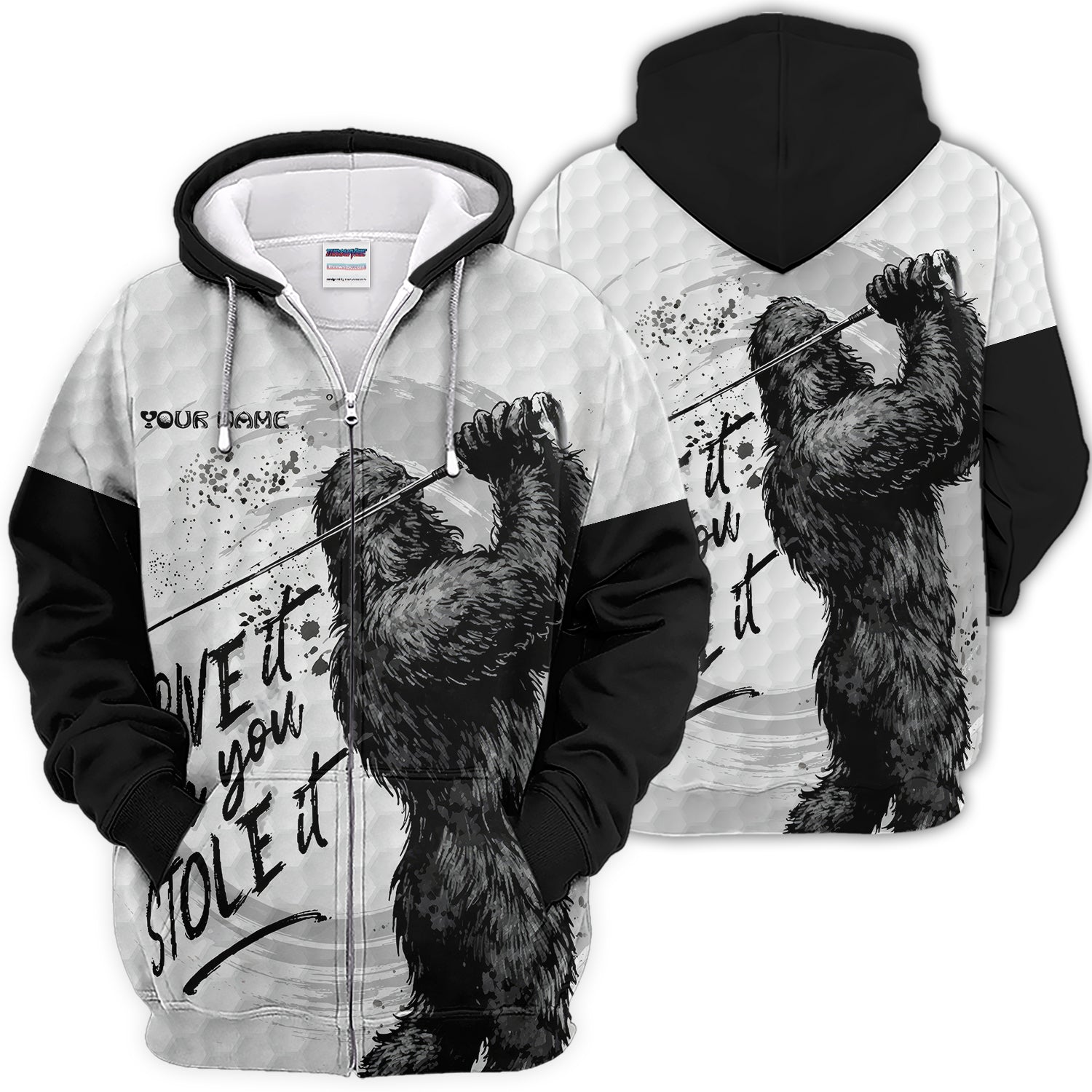 Bigfoot Golf Polos, Drive It Like You Stole It Men’s Golf Shirt, Crazy Golf Gift For Golfer