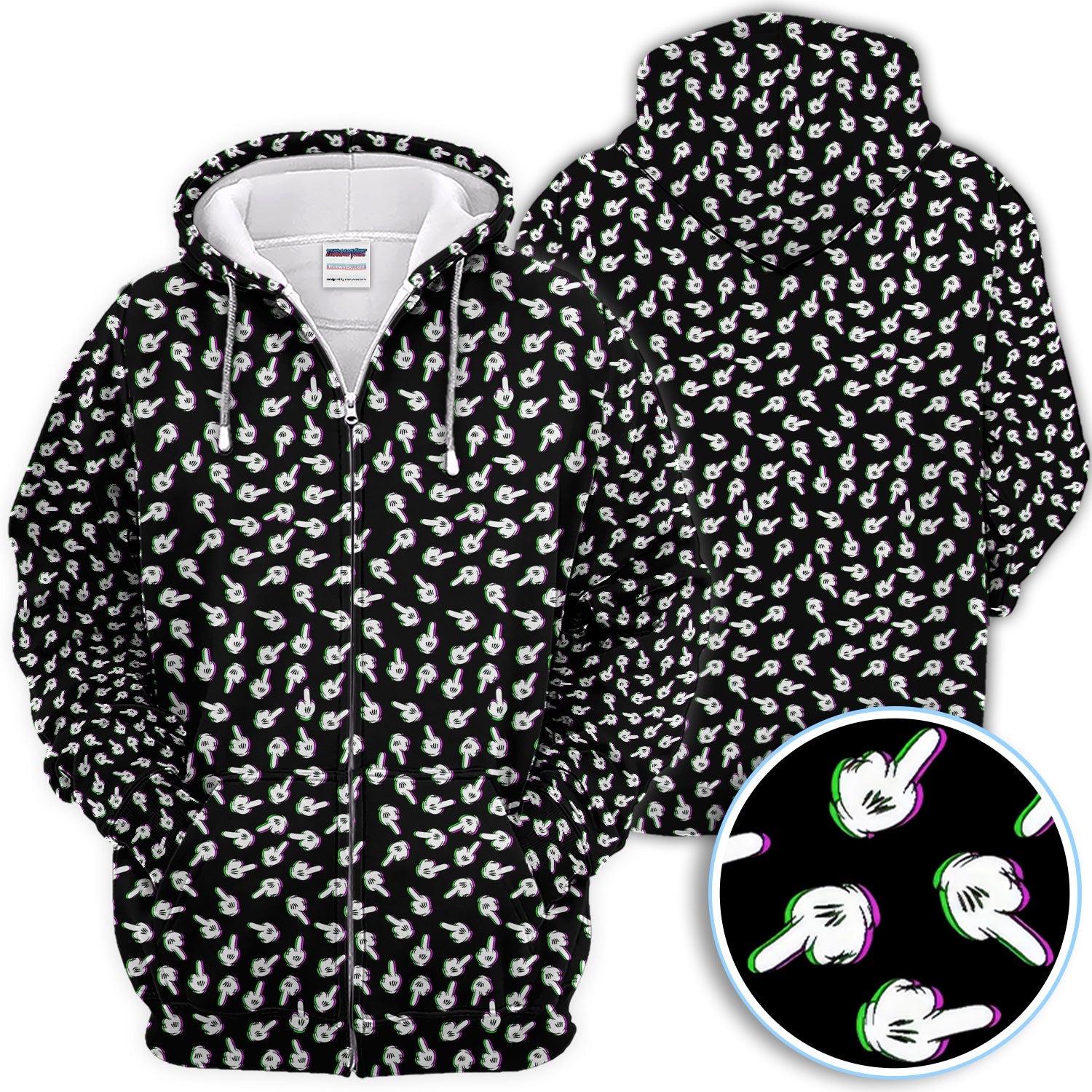 Funny Finger Pattern Golf Shirt, Crazy Golf Polos For Golfer, Golf Outfit For Men