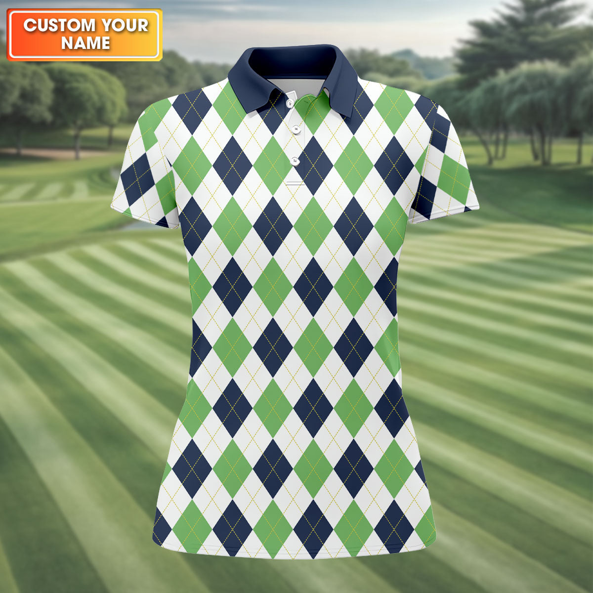 Green And Black Argyle Sleeveless Womens Golf Shirts, Ladies Pink Golf Shirt, Womens Golf Polo Shirt Womens Golf Tops