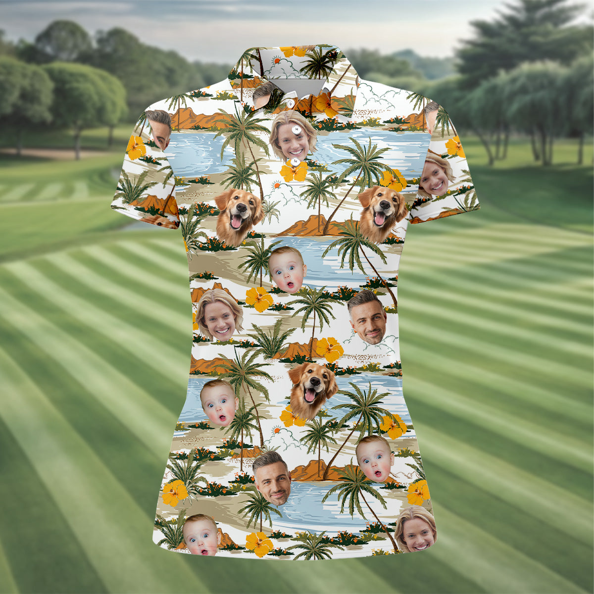 Hawaiian Shirts With Faces, Ladies Floral Shirt, Custom Team Shirts, Womens Hawaiian Golf Shirts, Ladies Golf Shirts
