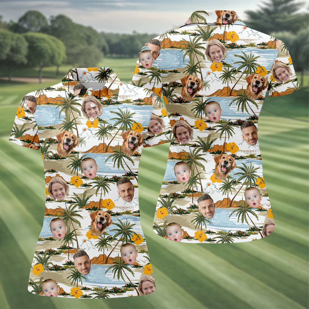 Hawaiian Shirts With Faces, Ladies Floral Shirt, Custom Team Shirts, Womens Hawaiian Golf Shirts, Ladies Golf Shirts