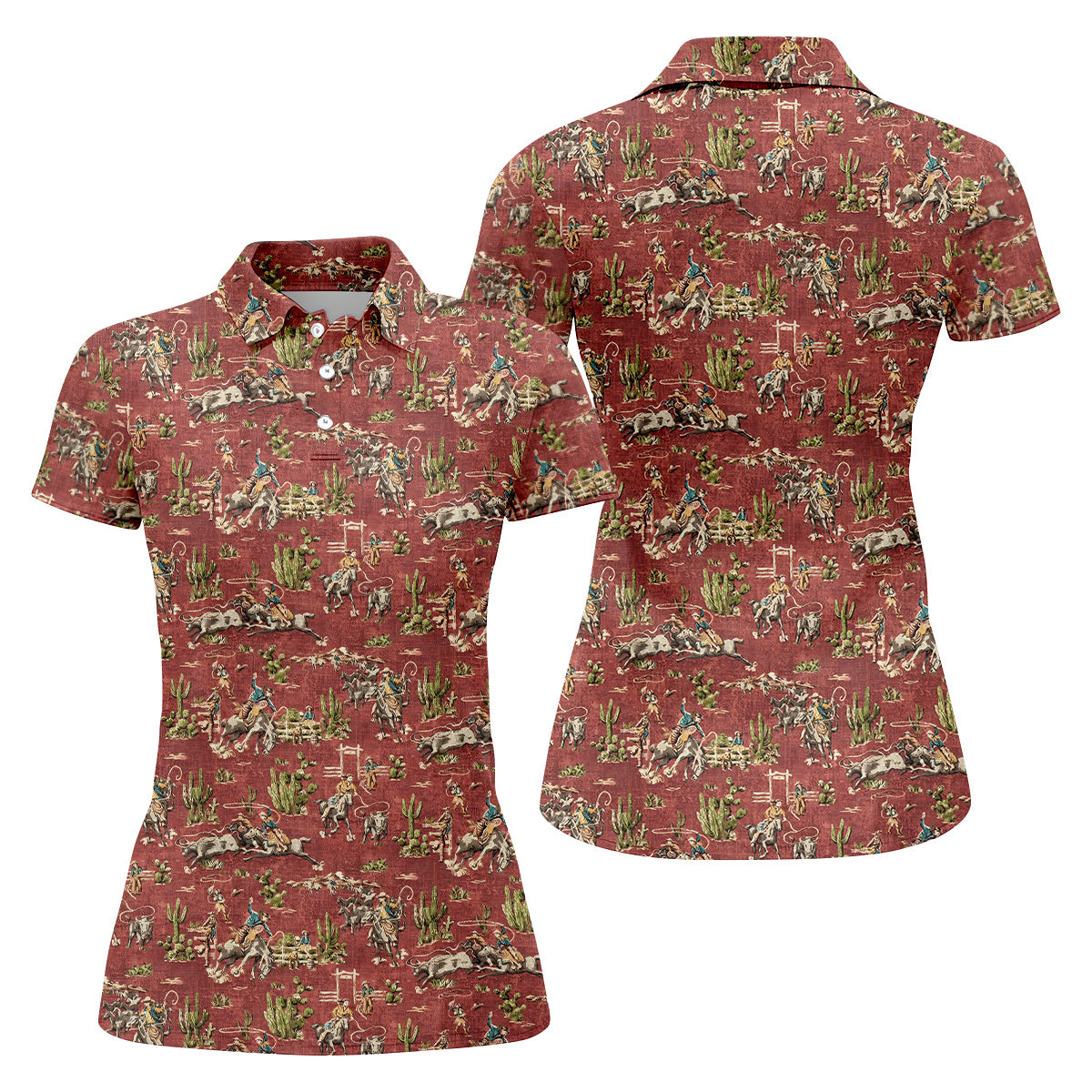 Cowboy Ride Horse Ladies Sleeveless Polo, Womens Golf Shirts, Ladies Golf Shirts, Golfing Apparel