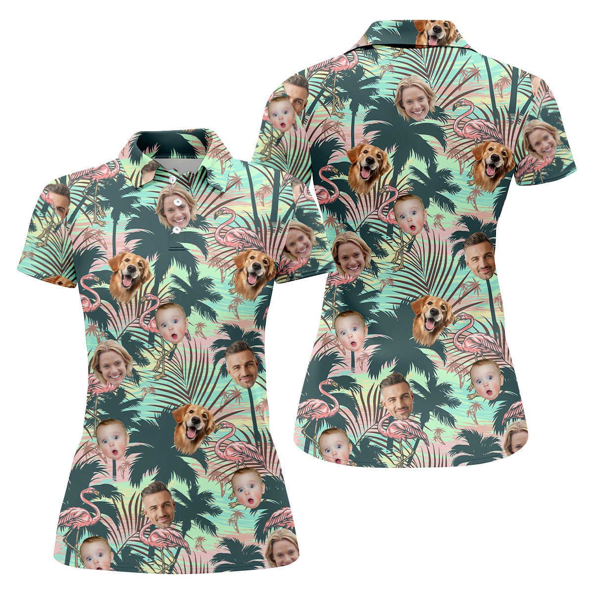 Hawaiian Shirts With Faces, Flamingo Golf Shirt, Custom Team Shirts, Womens Sleeveless Polo, Ladies Golf Shirts