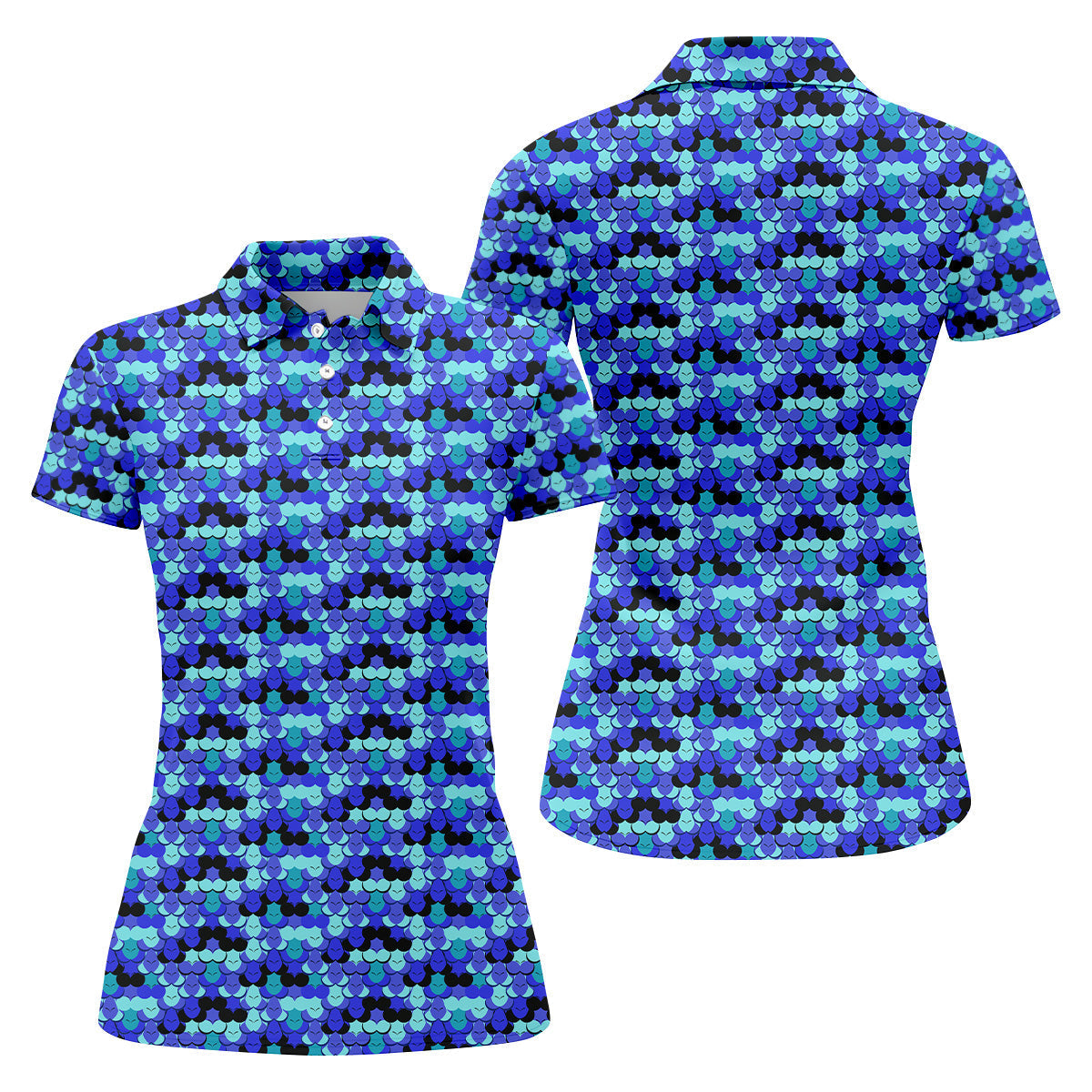 Blue Fun Womens Golf Shirts, Unique Gift For Golfer, Ladies Sleeveless Polo, Golfing Apparel