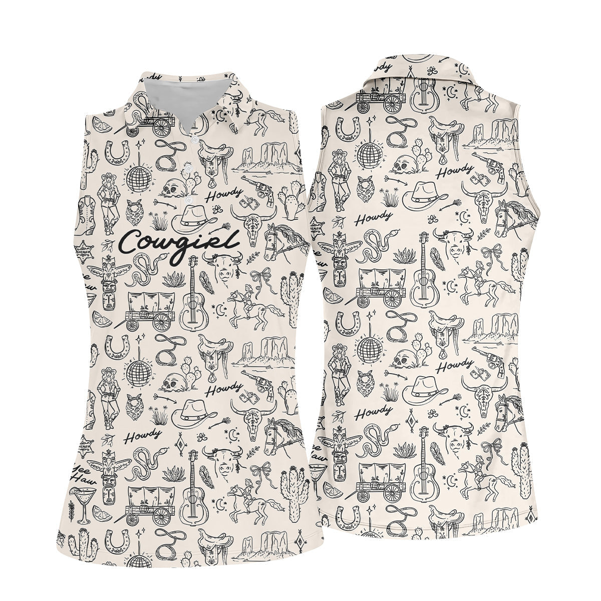 Cowgirl Western Golf Shirt, Womens Golf Shirts, Ladies Golf Shirts, Golfing Apparel