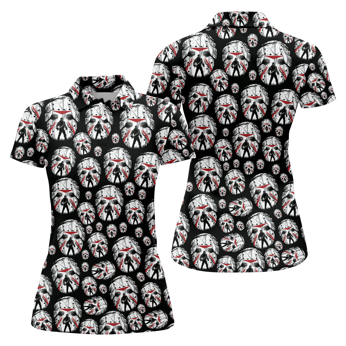 Jason Horror Character Women Golf Shirt, Horror Movie Shirt, Halloween Golf Shirt, Scary Halloween Shirts