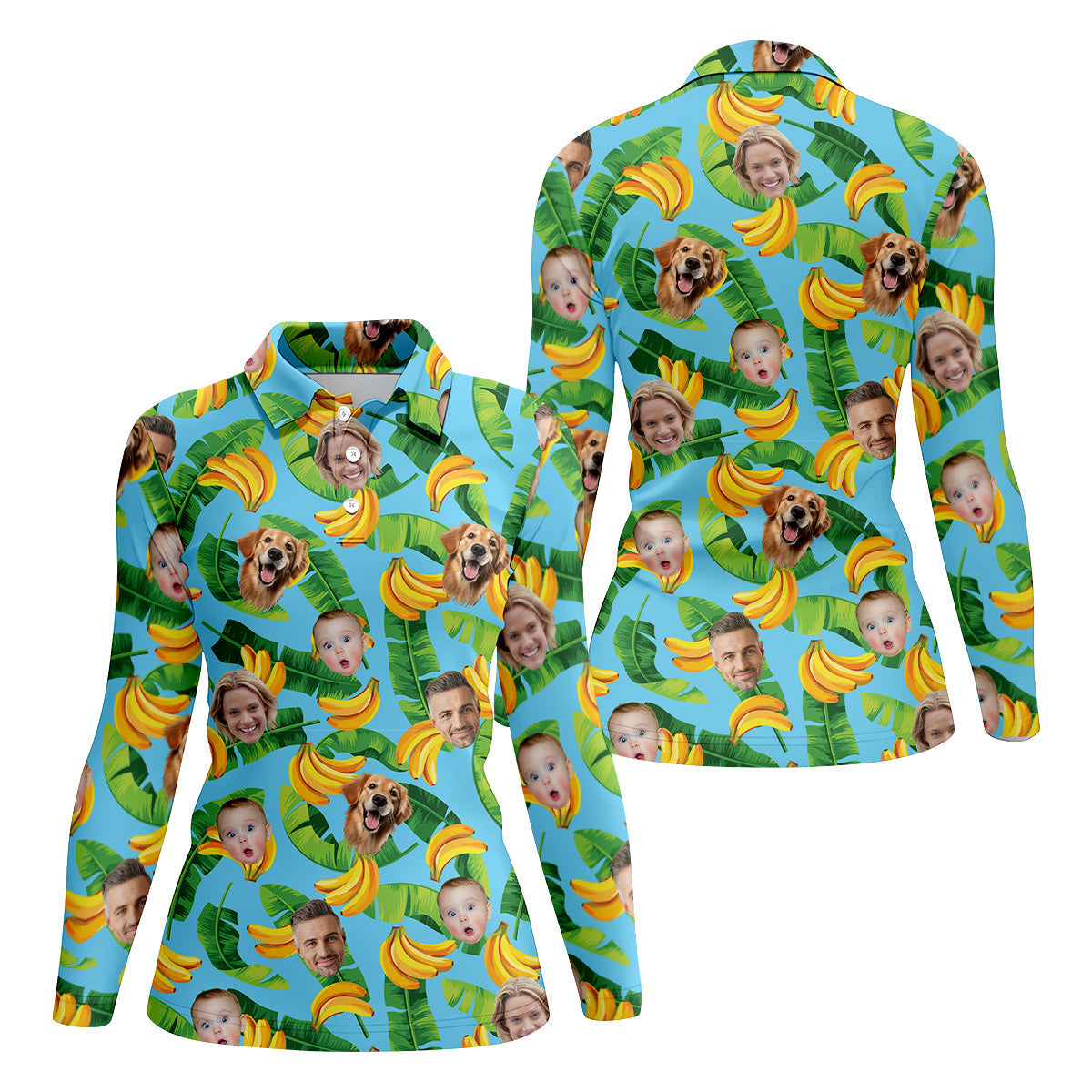 Seamless Pattern, Banana Shirt, Hawaiian Shirts With Faces, Womens Sleeveless Polo, Ladies Golf Shirts