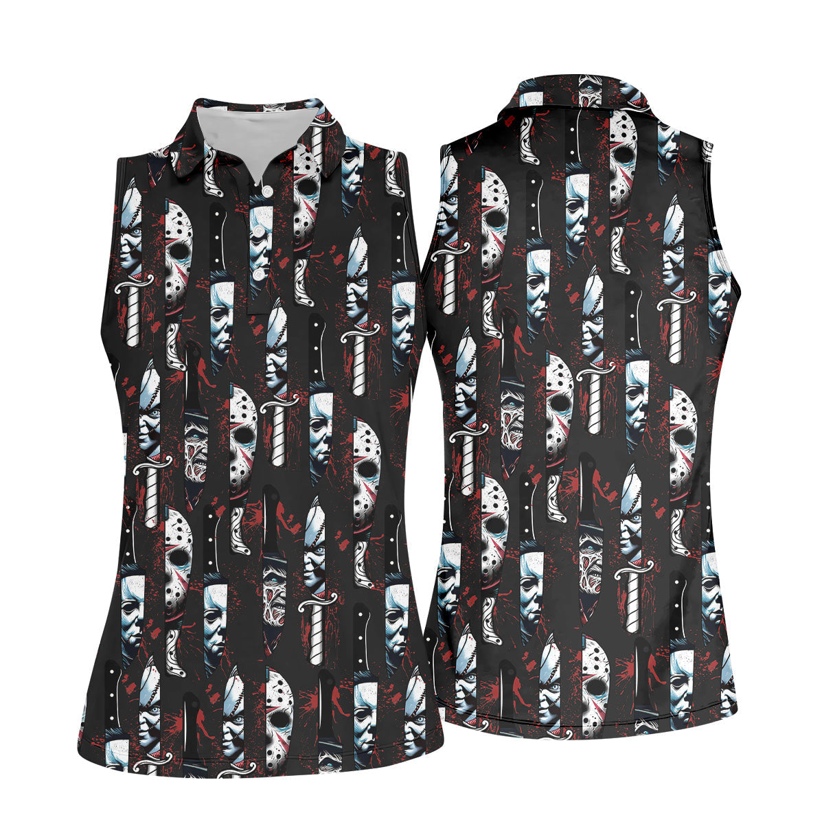 Horror Character Women Golf Shirt, Horror Movie Shirt, Halloween Golf Shirt, Womens Golf Gifts