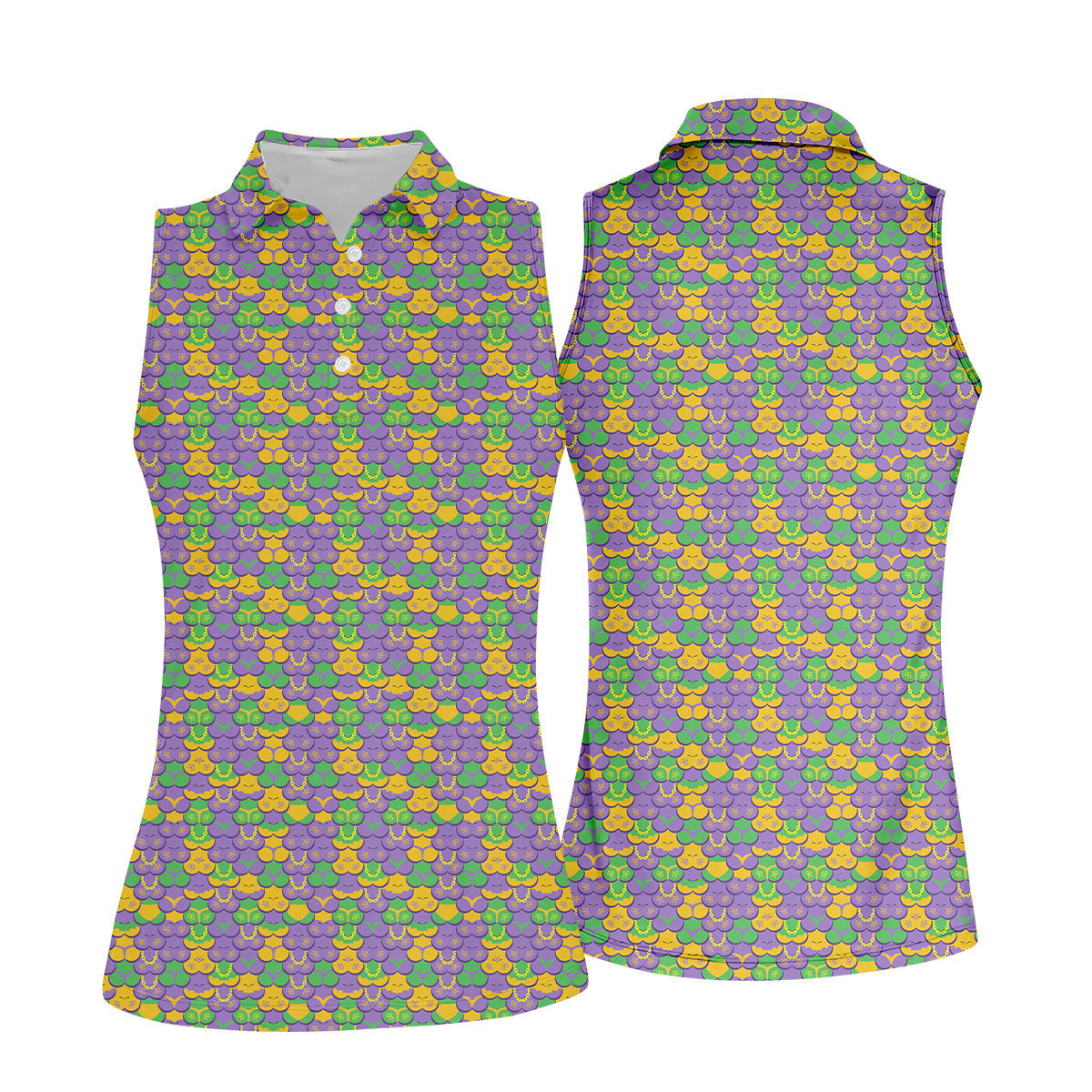 Funny Mardi Gras Women's Golf Polo ShirtFun Womens Golf Shirts, Mardi Gras Polo, Funny Golf Shirt