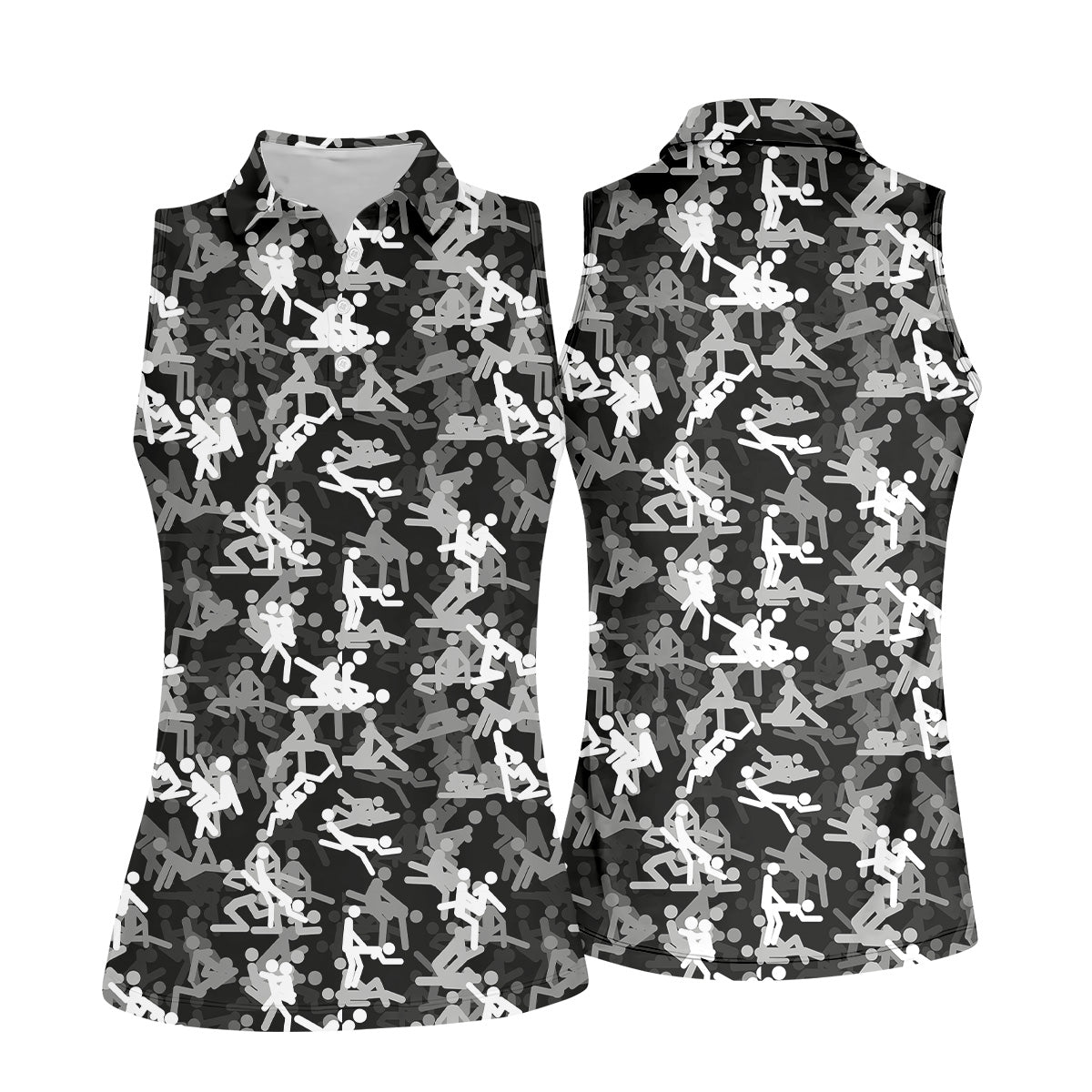 Black And White Funny Couple Womens Golf Shirts, Ladies Golf Polos, Cool Golf Gift