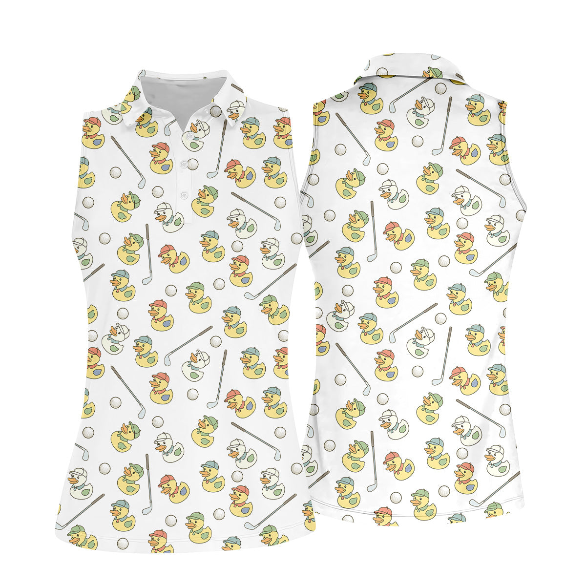 Rubber Duck Women Golf Top, Ladies Sleeveless Tops, Ladies Golf Shirts, Golfing Apparel