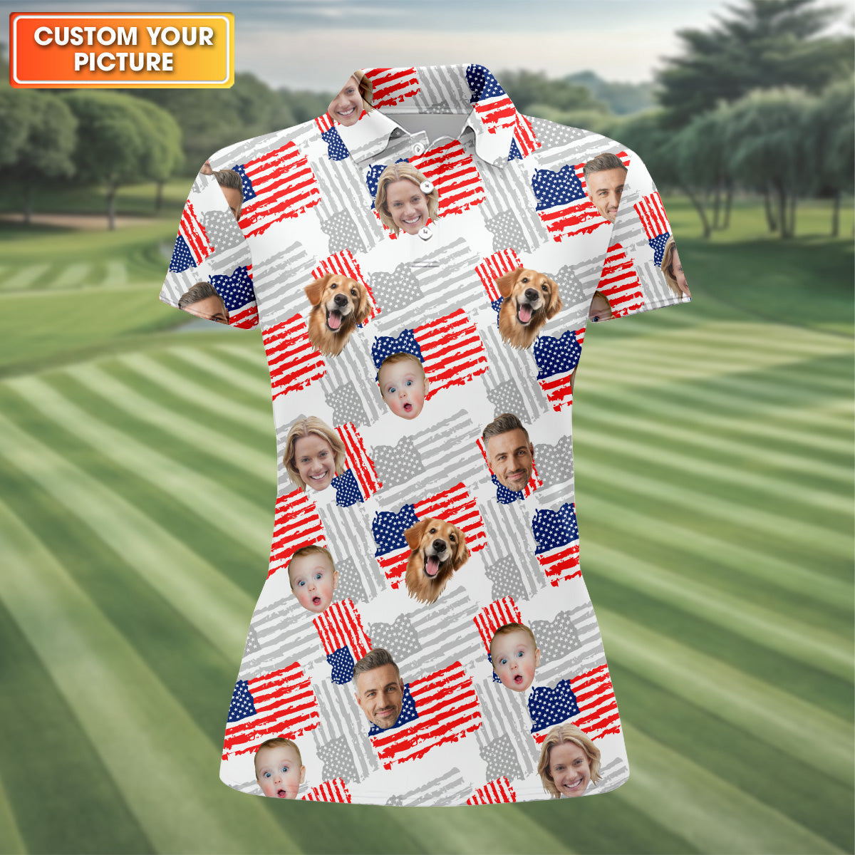Custom Face Shirt, Personalized Dog Shirts, Golf Polo For Ladies, Golf Tops For Women