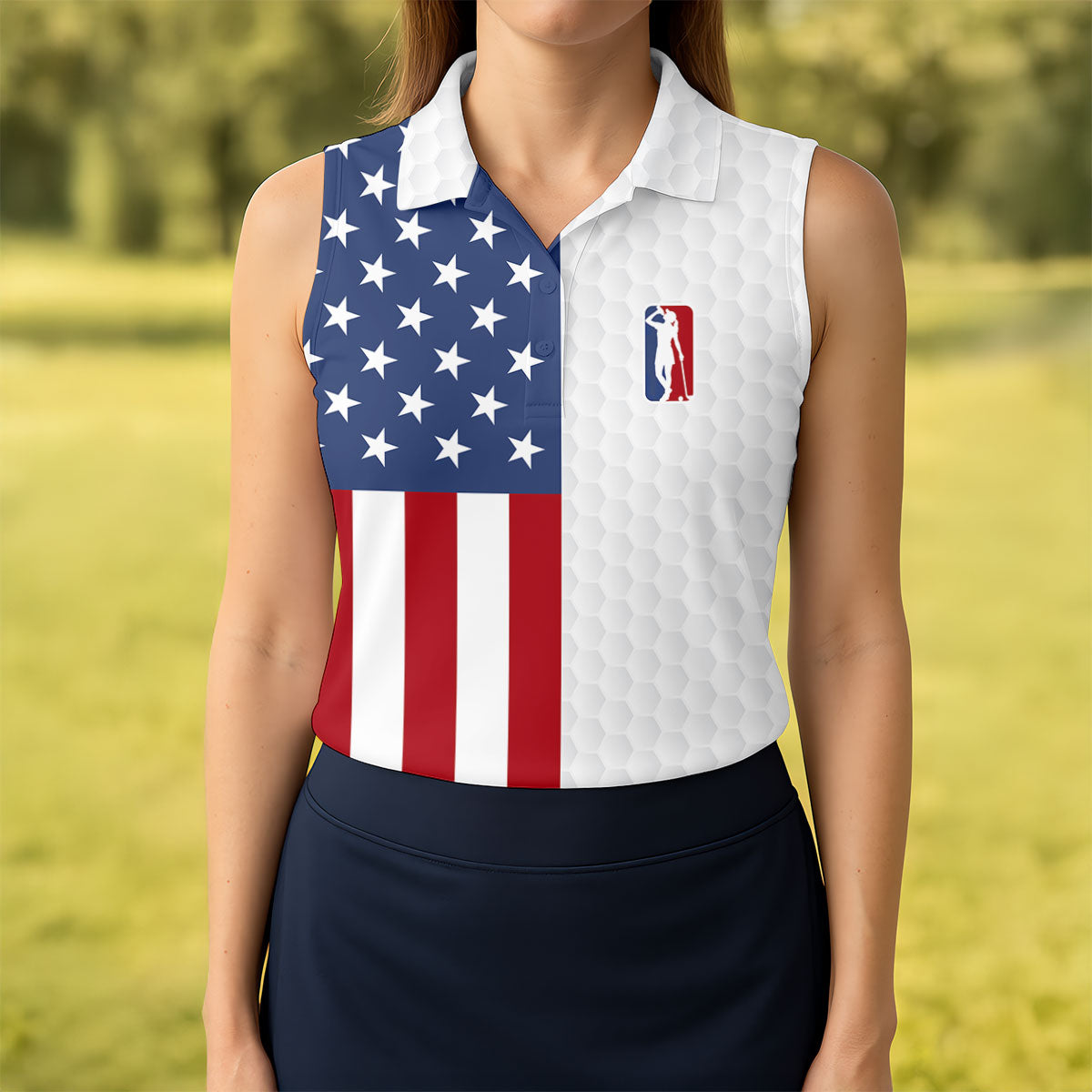 Funny Suck At Golf Drunk Golfer White Women Golf Shirt, 250 Anniversary USA Golf Shirt, Patriotic 4th Of July Golf Shirt