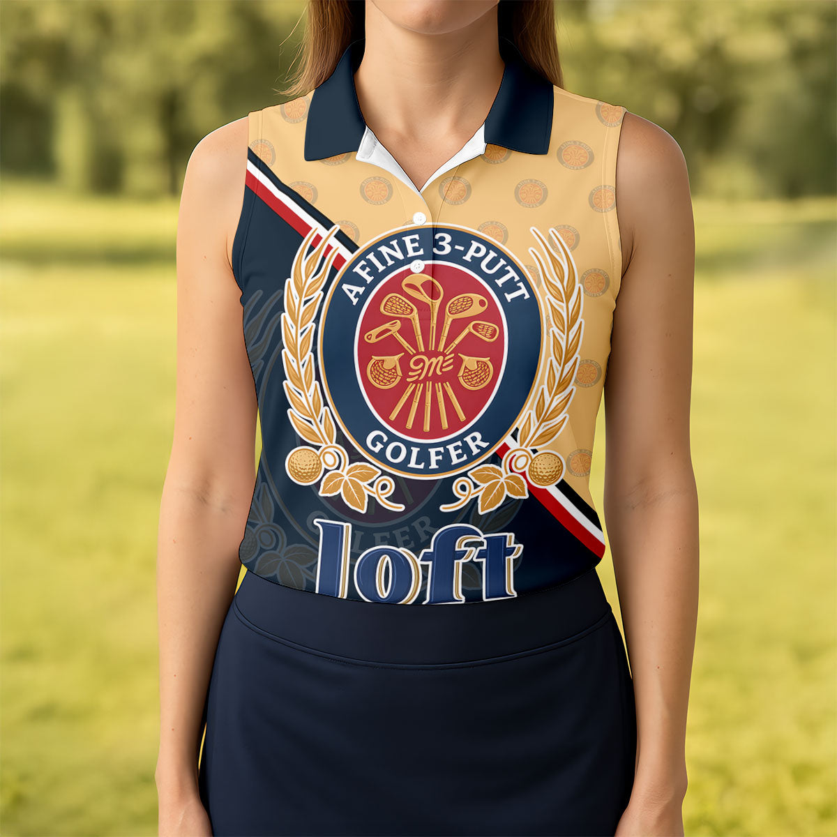 A Fine 3 Putt Golfer Badge Golf Shirt, Women's Golf Shirt, Hawaiian Golf Shirt, Long Sleeve Polo Shirt