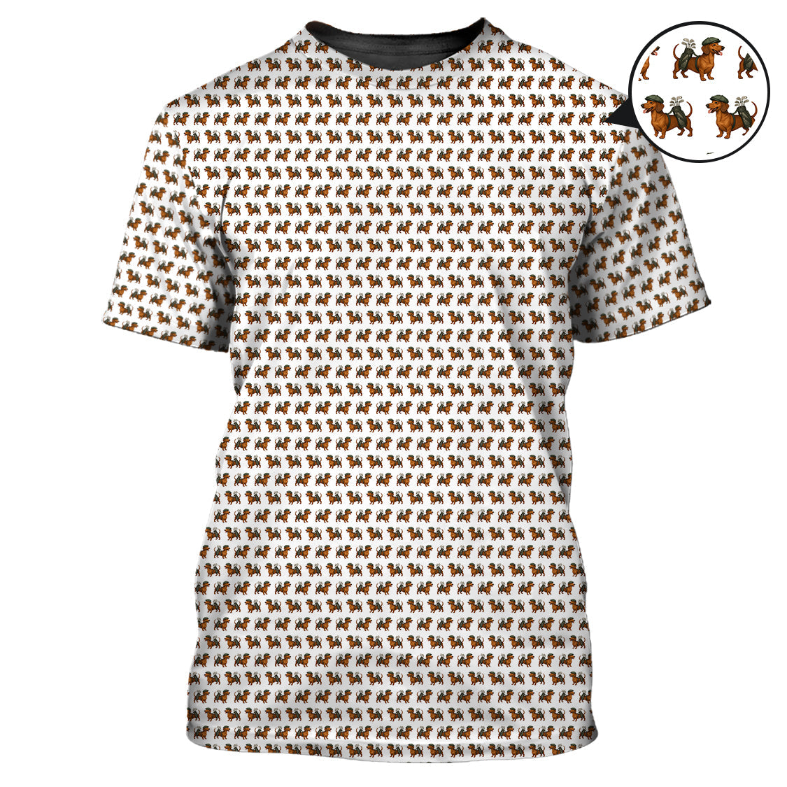 Crazy Dachshund Golf Shirt For Women, Dachshund Pattern Golf Polos, Funny Golf Shirt For Golfer