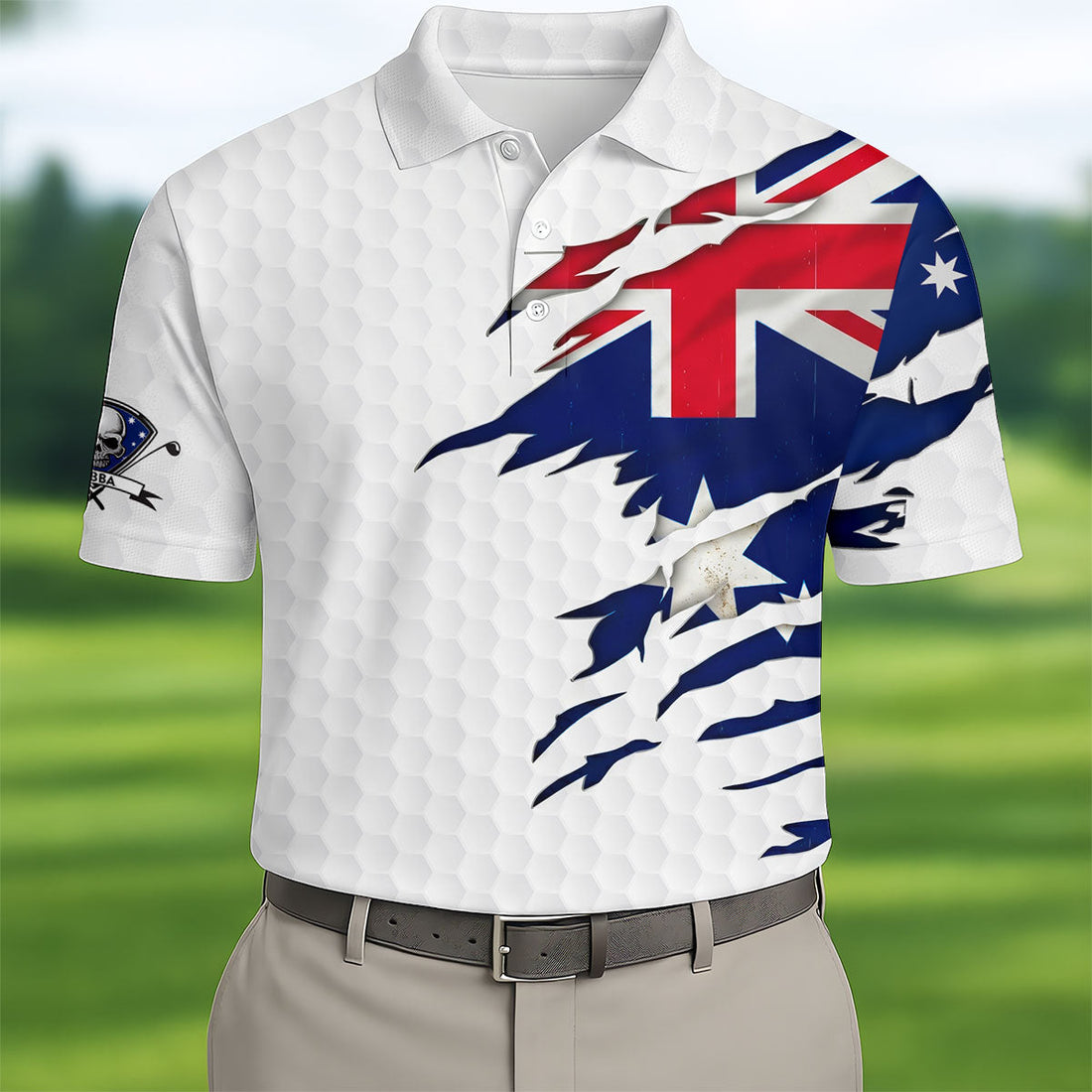 It Takes A Lot Of Ball To Golf The Way I Do Australia Flag Print Men's Golf Top, Golf Shirts For Men