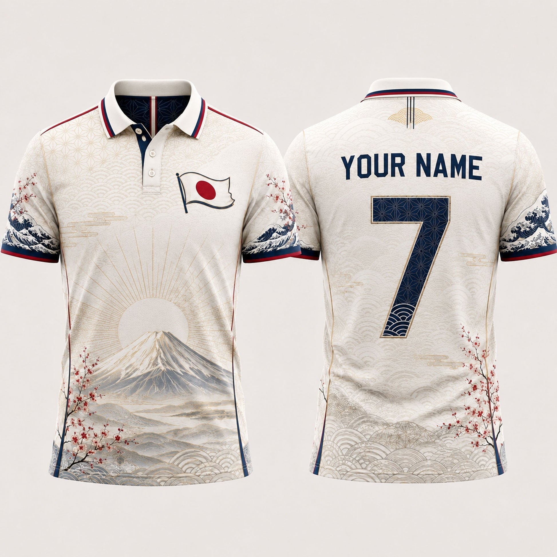 Japanesse Symbol Fooball Shirt, Japan Team V-Neck For Men Football Lover, Soccer Fan Father's Day Presents