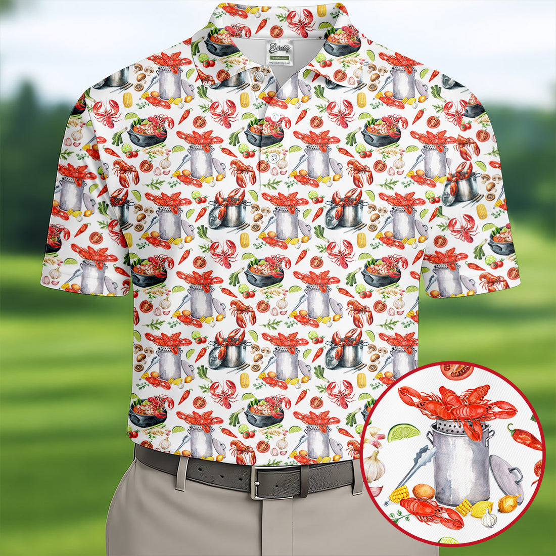Crawfish Boil Pot Hawaiian Golf Shirt, Louisiana Crawfish Season Golf Shirts For Men