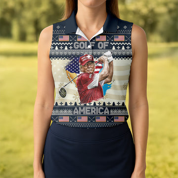Trump Golf Of America Christmas Golf Shirt Women's Golf Clothes, Ladies Golf Shirts, Ladies Golf Polos