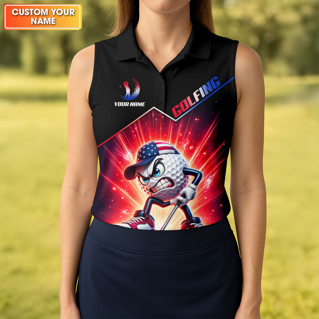 I Was One Under Today Patriotic Fun Women's Golf Shirts, US 250th Anniversary Golf Shirt, 4th Of July Golf Shirt