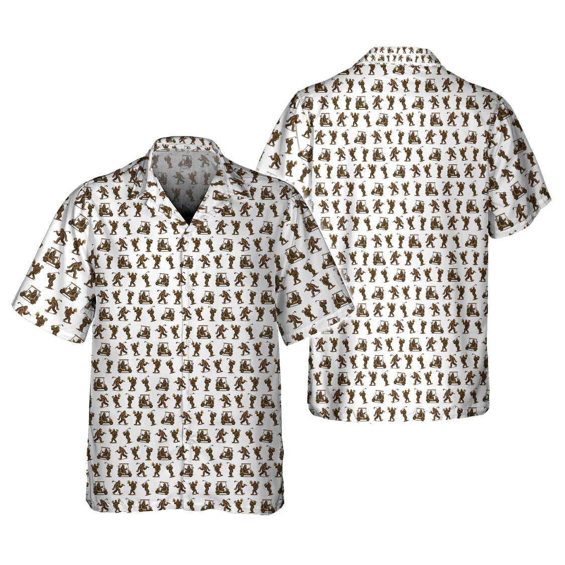 Funny Golf Pattern Shirt, Bigfoot Golf Shirt For Men, Crazy Golf Gift For Golfer