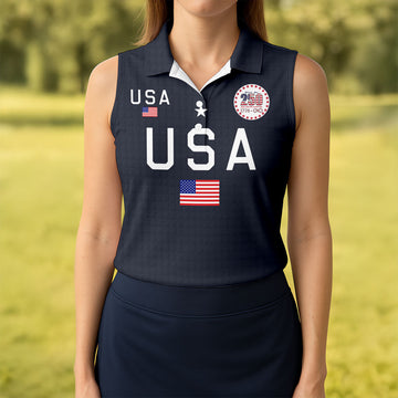 Free For 250 Years Black Patriotic Golf Shirt, 4th Of July Golf Shirt, 250th Anniversary Women Golf Top