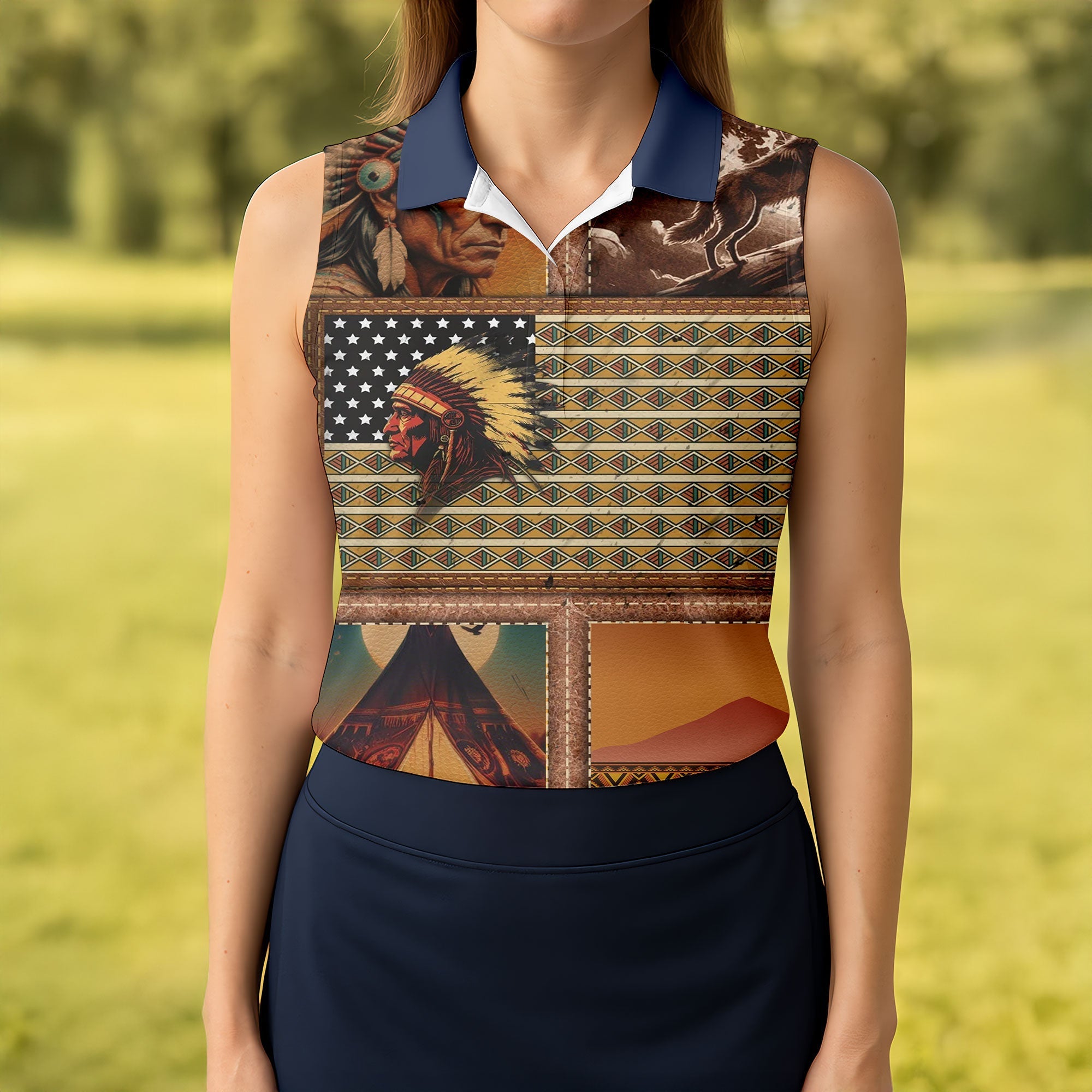 Native Heritage Women's Golf Tops, Native American Ancestry Ladies Golf Polos, Indigenous Peoples Month