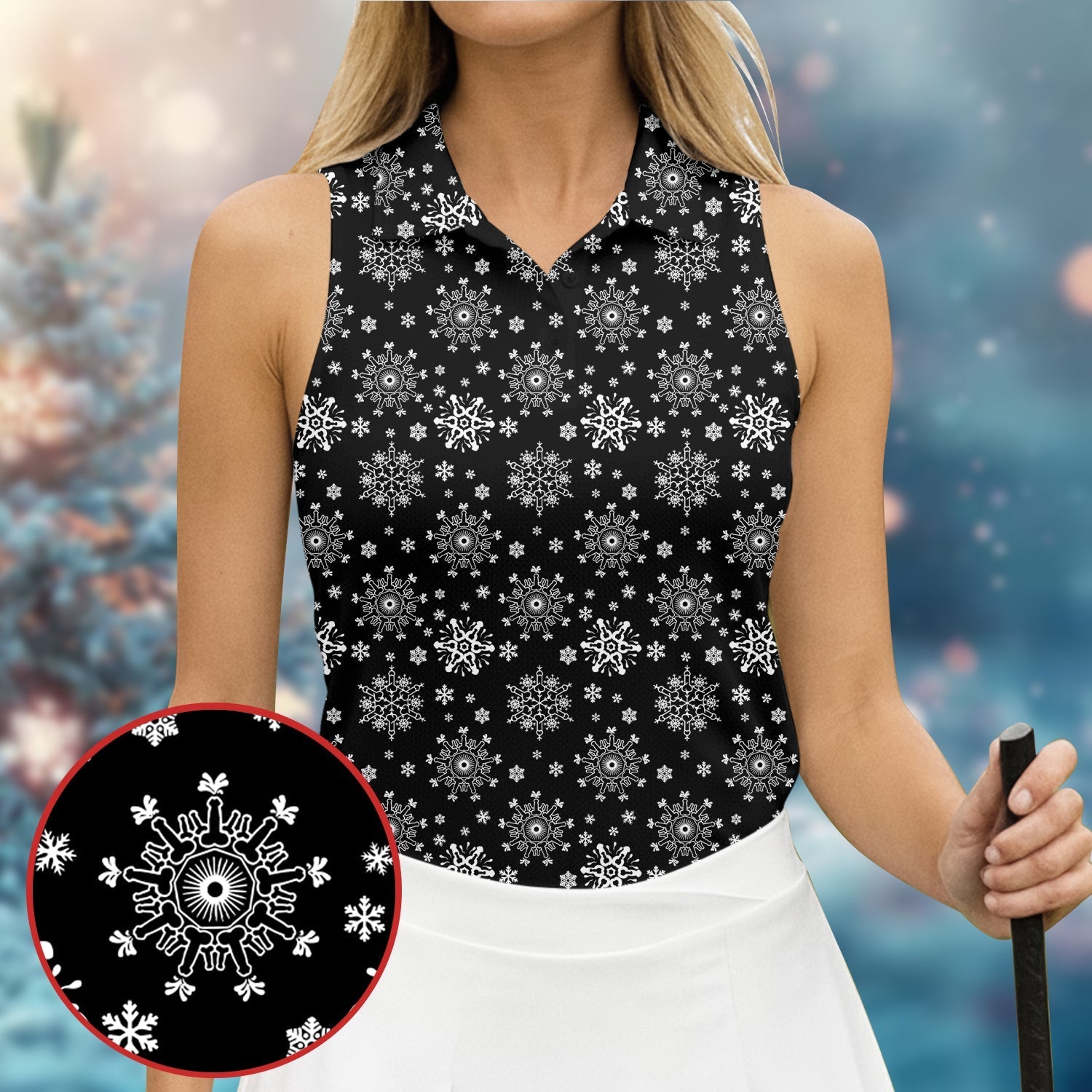 Dirty Funny Adult Humor Snowflakes Black Golf Shirt, Fun Women's Golf Shirts, Christmas Golf Shirt, Ladies Golf Shirts