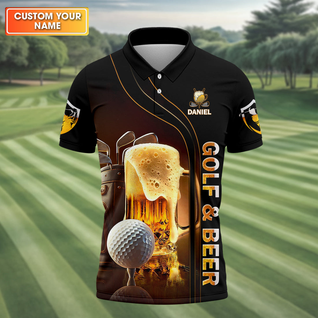 I Make Golf Ball And Beer Disappear Custom Golf Polo Shirt, Mens Golf Gift, Golf Lover Gift