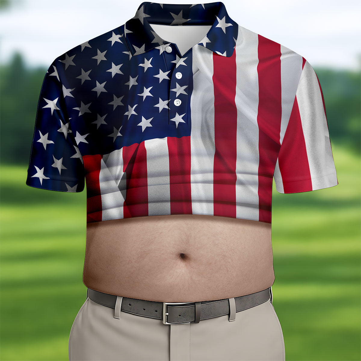 US Flag Pattern 250 Years Men's Funny Golf Polo Shirts, Father's Day Golf Shirt, Golf Gift For Dad