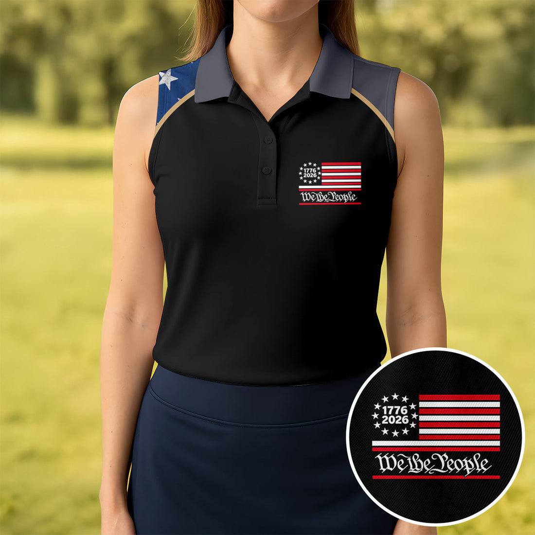 1776-2026 We The People 4th Of July Golf Shirt, Patriotic Golf Shirt, 250 Years Of America Women's Golf Tops